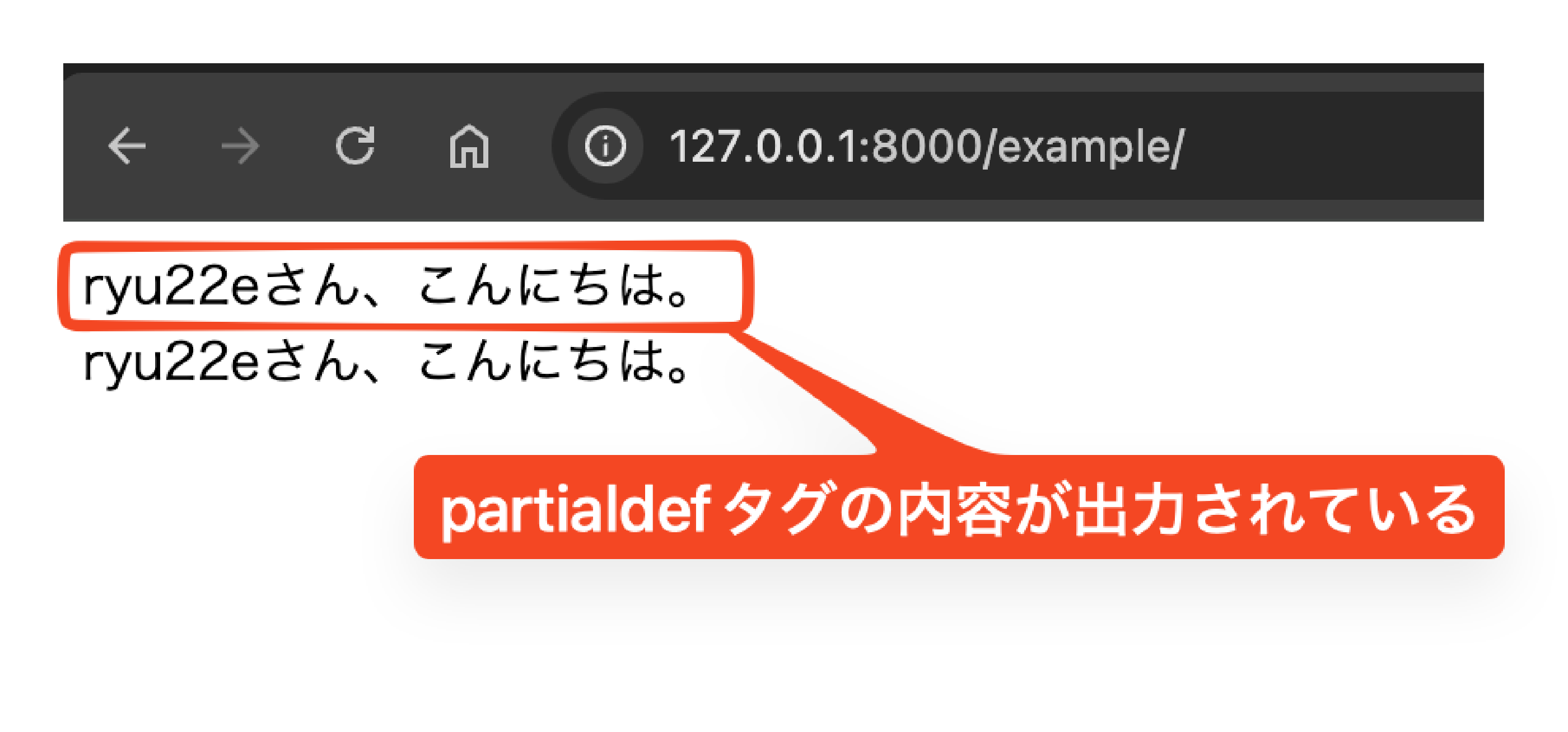 inlineパラメーターを使用した場合の表示内容 inlineパラメーターを使用した場合の表示内容
